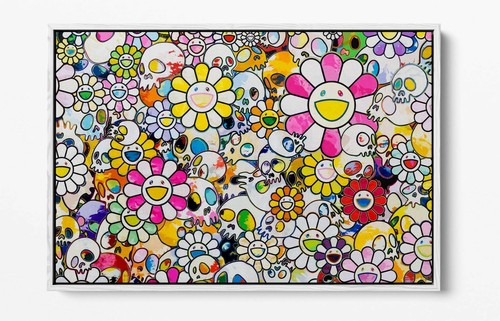 FLOWERS AND SKULLS 1 CANVAS WALL ART FLOAT EFFECT/FRAME/PICTURE/POSTER PRINT- - Picture 19 of 21