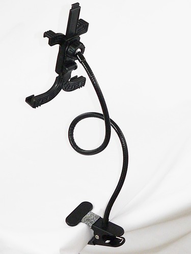 New 360 Rotation Mini Tablet Holder, Metal Gooseneck Arm & Metal Clip-On - 第 5/16 張圖片