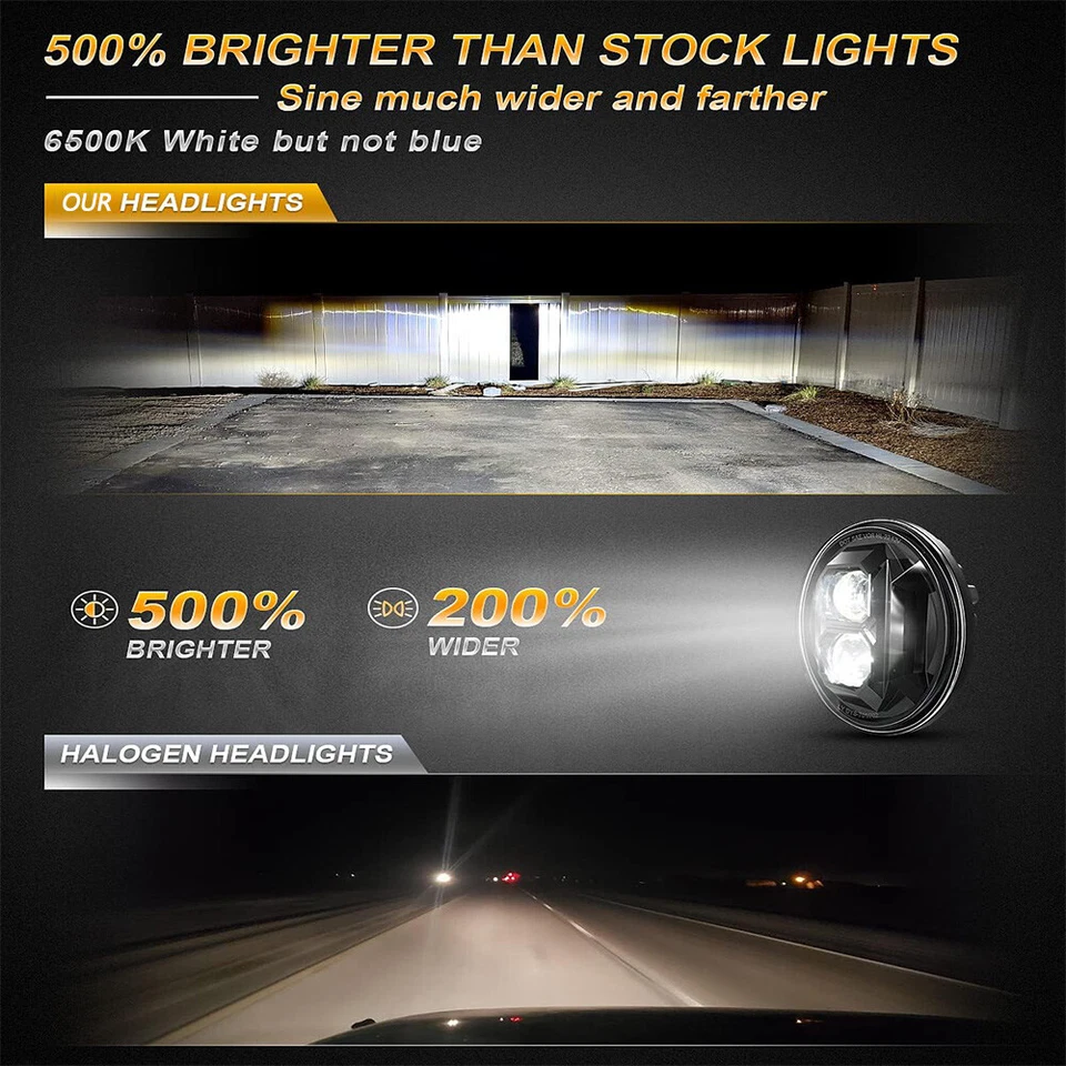 Nuevo par de faros LED redondos de 7 pulgadas de haz alto bajo para Suzuki Samurai 1986-1995 Foto 3 de 4