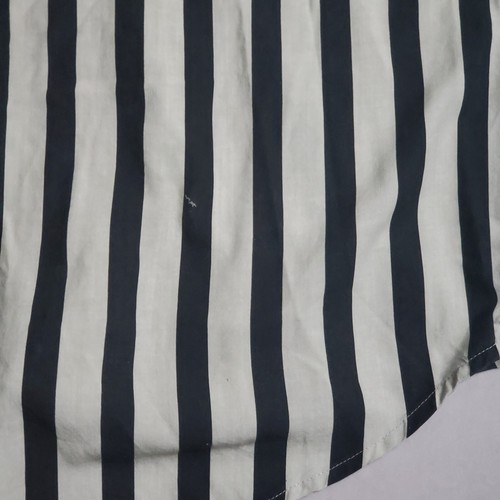 KSCY Kisschacey Shirt Mens Medium Button Up Collared Striped Black Beige - Picture 6 of 9
