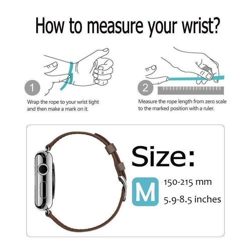 Correa de reloj de cuero genuino con hebilla de metal para Apple Watch Series 8/7/6/5/4/3 - Imagen 7 de 44