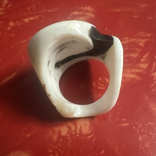Exquisite Nepal India Handmade Spiral Shiva's Eye Shell Talisman Ring - Picture 4 of 11