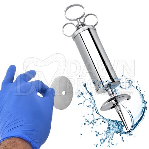 Jeringa de extracción de orejas 2 OZ - latón con acabado cromado veterinario quirúrgico - Imagen 5 de 12