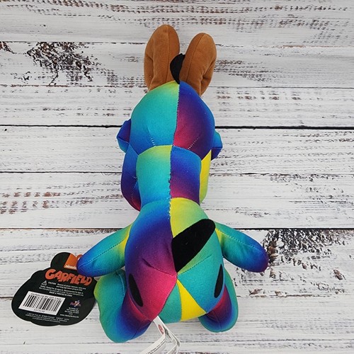 Odie Garfield Gradient Colorful Rainbow 7" Plush Stuffed Toy Animal New Tags NWT - Picture 4 of 8