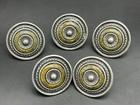 AXCO Vintage Metal Brass Round Stone Center Knobs Drawers Cabinets 1.50”W
