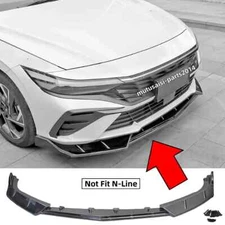 FOR 2024 2025 HYUNDAI ELANTRA 7TH GEN GLOSSY BLACK FRONT LIP SPLITTER KIT ADD-ON