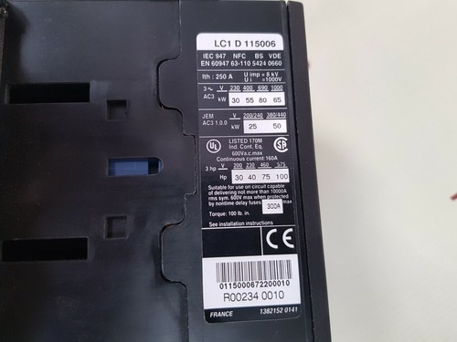 Telemecanique LC1D115006 Contactor 250A 600VAC - Picture 8 of 8