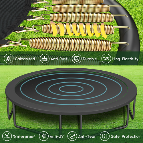 10FT, 12FT, 16FT Pumpkin Outdoor Trampoline for Kids - 1400LBS Weight Capacity - Picture 46 of 52