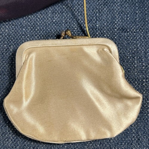 VTG Ingber Purse Fabric Evening Handbag Chain Strap Mirror Coin Purse Kisslock - Picture 9 of 11