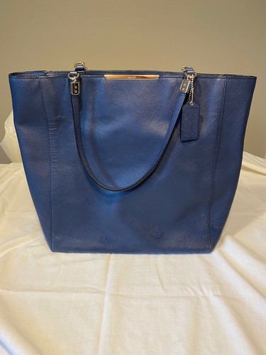 Coach Pebbled Leather Shoulder Bag, Royal Blue