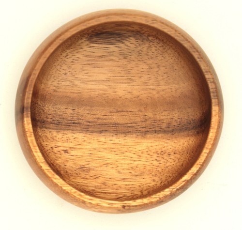 Juego de 3 cuencos redondos de madera acacia 10 x 3 cm hechos a mano - Imagen 5 de 6