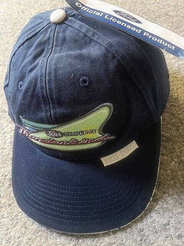 Vintage Ford Thunderbird Blue 50th Anniversary hat Made In the USA Very Rare - Picture 2 of 5