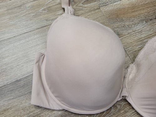 Warner Olga SZ 42DD Beige Lace Trim No Pads Underwire Women's Bra - Picture 2 of 12