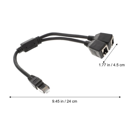 1Pc RJ45 Ethernet Cable Adapter Splitter 1 Male to 2 Female Port LAN Network - Afbeelding 2 van 10