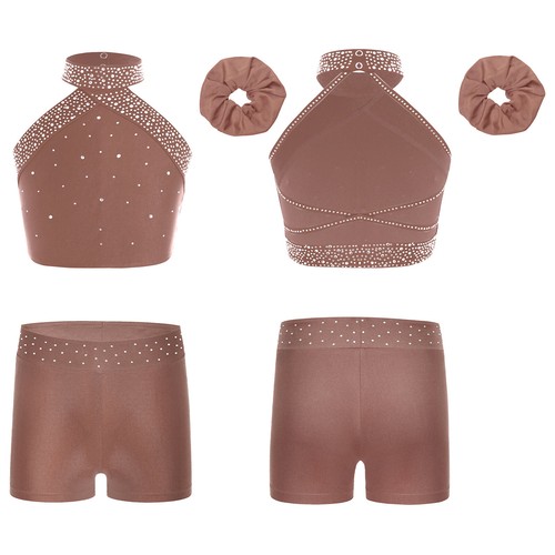 Girls Activewear Ballet Outfit Workout Set Cross Back Tracksuit Sports Vest - Bild 28 von 76