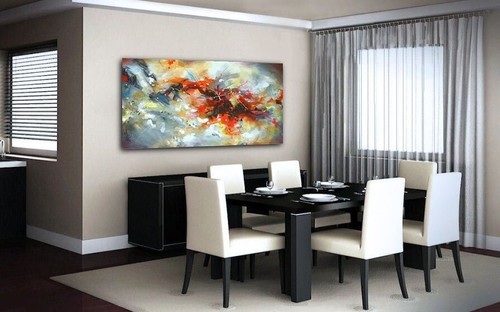 abstraktes Gemälde Original Kunst Home Interior Deko Mike Lang Mehrfarbig A - Bild 4 von 11