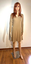 Tommy Hilfiger~Ribbed Knit Camel Tan Wool Blend Sweater Dress A-Line~S~Long Slvs