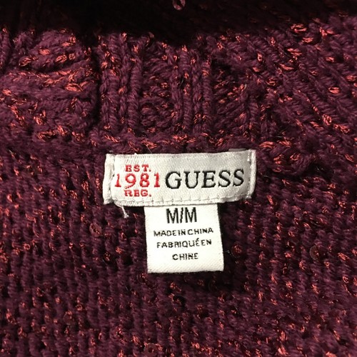 Suéter Guess de punto de manga larga para mujer M rosa mezcla de algodón lentejuelas espalda redonda - Imagen 17 de 20