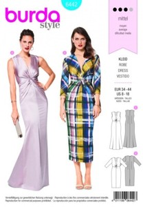 Burda Style Dress Pattern 6442 - UK sizes 6- 16