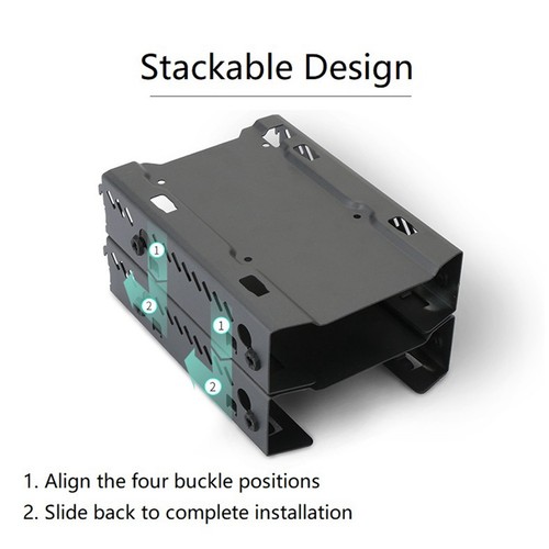 2Er-Pack Stapelbare 3,5/2,5---GehäUse HDD-Festplatten-Montageh8444 - Afbeelding 9 van 10
