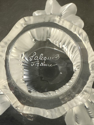Lalique France Crystal “Bagheera” Lion’s Paw Footed Bowl Vase 8 3/8” Tall - Picture 6 of 6
