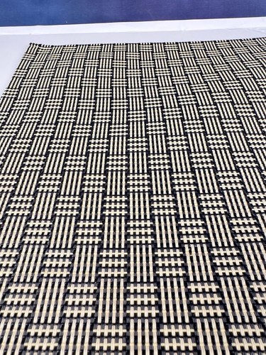 Set Of 8 Chilewich Basketweave Placemats Black Beige Squares 19x13” Easy Clean - Picture 5 of 5