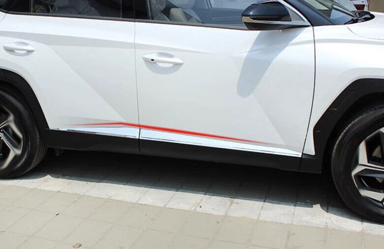 For Hyundai Tucson 2022-2024 Titanium Chrome Door Body Side Molding Cover Trim - Image 3 of 4