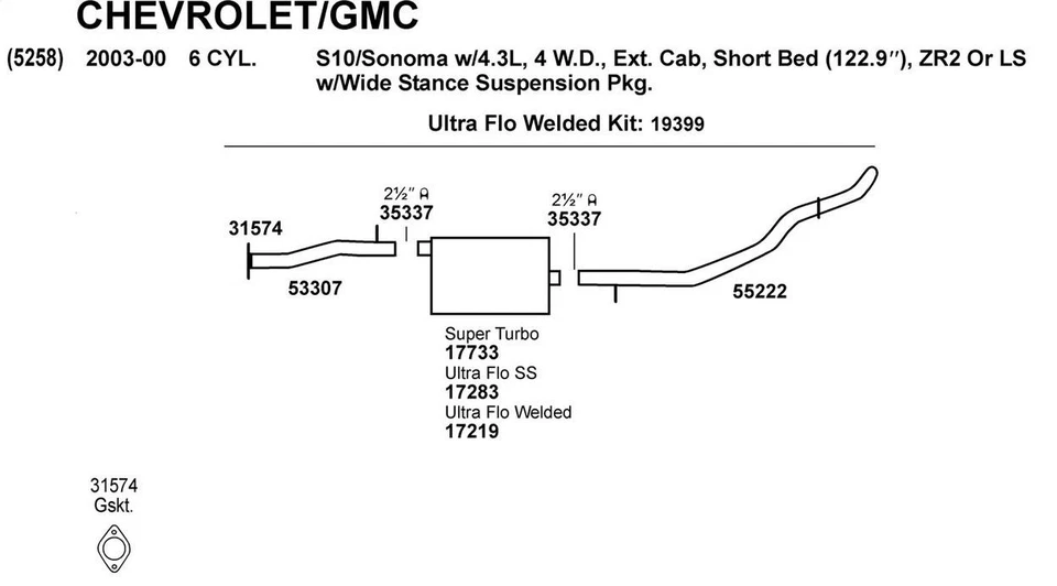 Dynomax Exhaust Muffler - Fits 2003-2000 Chevrolet S10; 1999-1997 Dodge Dakota; Foto 3 de 4