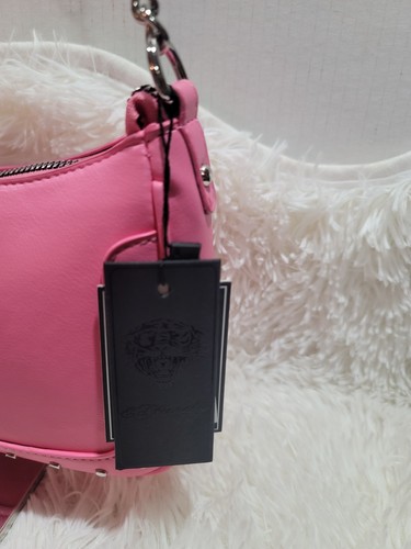 ED HARDY Crossbody Shoulder Bag Bubble Gum Pink Studded Brand New With Tags - Picture 4 of 8