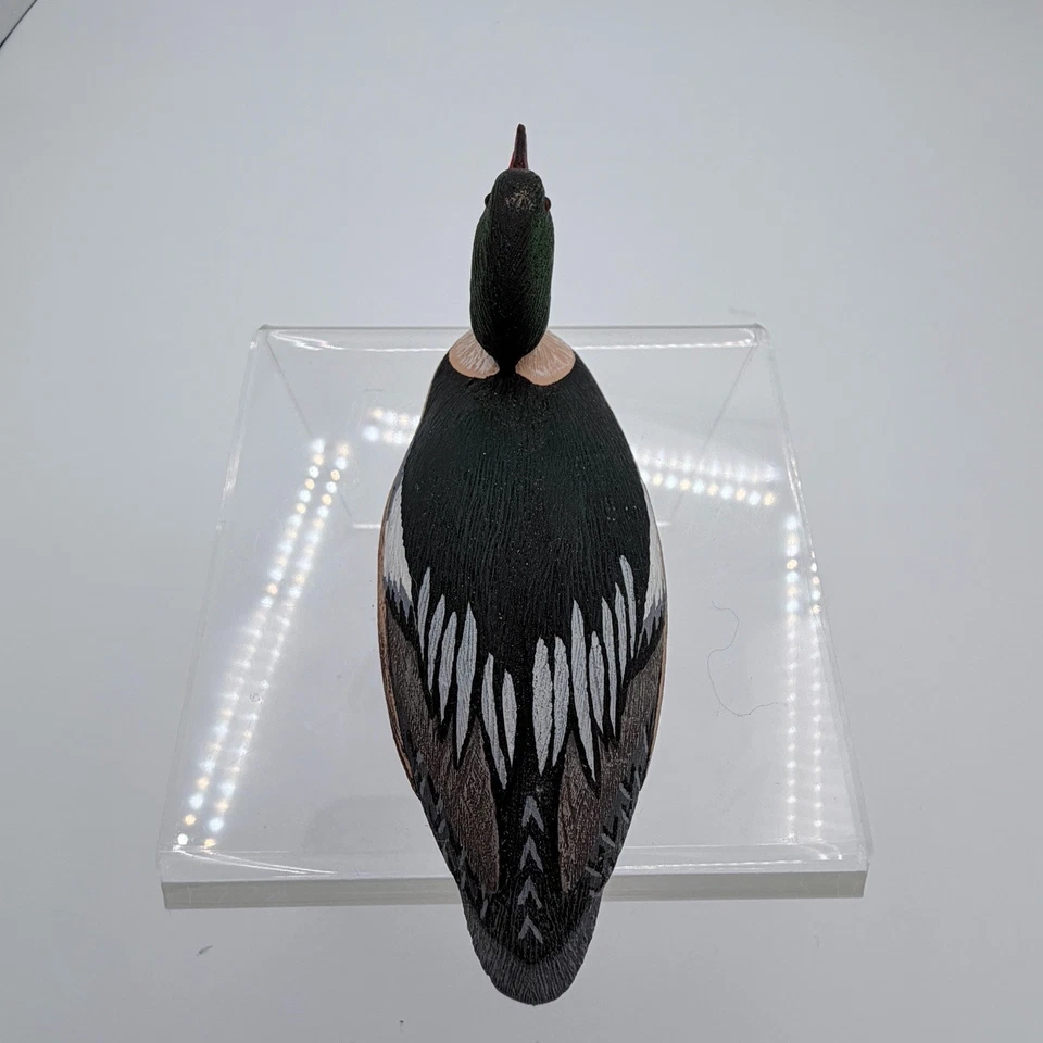 VTG Decoy Duck Mini Figurine WIlliam J Koelpin "Common Merganser Duck" 1982 FG - Image 4 of 4