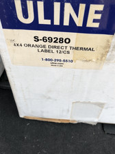 Uline  S- 69280, 4x4 Direct thermal label, Orange, 1" core