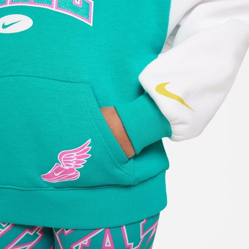 NWT Nike Girl's Ivory/Jade Hoodie Pullover with Front Pocket Size 6 (M) - Picture 3 of 3