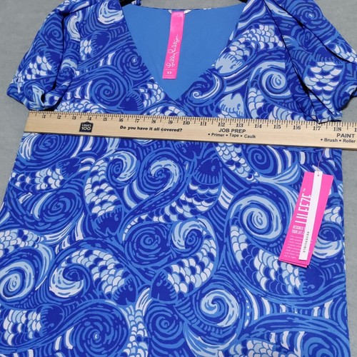 Lilly Pulitzer Florin 3/4 sleeve Womens XS V Neck Blue Grotto Reversible Top NEW - Picture 12 of 20