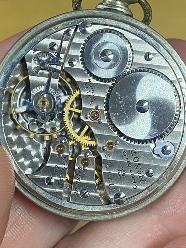 ANTIKE DUEBER HAMPDEN 17J 10K GOLDFILLED TASCHENUHR TEILE oder REPARATUR - Bild 7 von 11