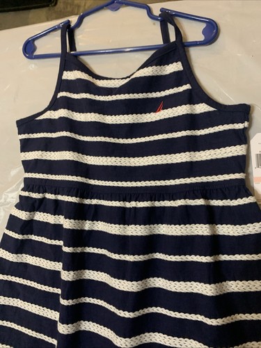 Nautica Size 10 Girls Dress Striped Blue Spaghetti Strap Dress NWT - Picture 2 of 12