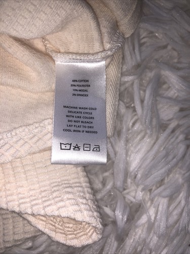 Lilla P  Long Sleeve Shirttail Rounded Split Neck Hem Size Large Waffle Talc - Imagen 6 de 7