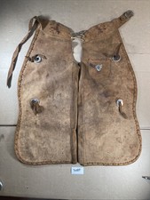 rare LEATHER CHAPS suede batwing western Vintage Cowboy rodeo Chaps 34H11