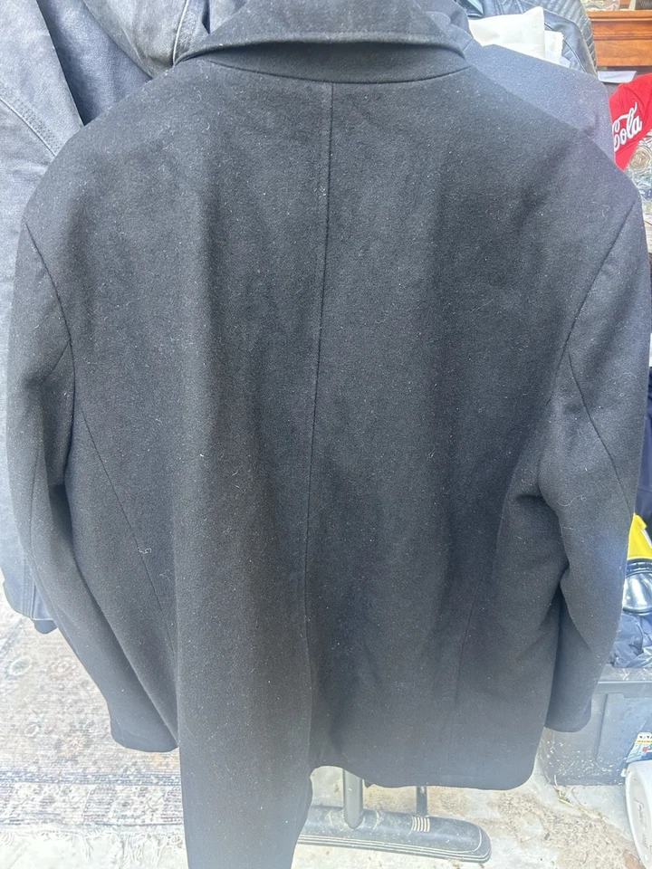 Chaquetón negro XL Kenneth Cole 2019 doble botonadura mezcla lana de Macys Foto 2 de 4