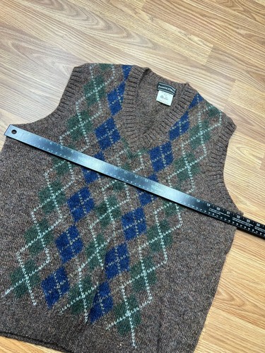 VTG Preswick & Moore Shetland Wool Argyle Vest Large L - Bild 4 von 6