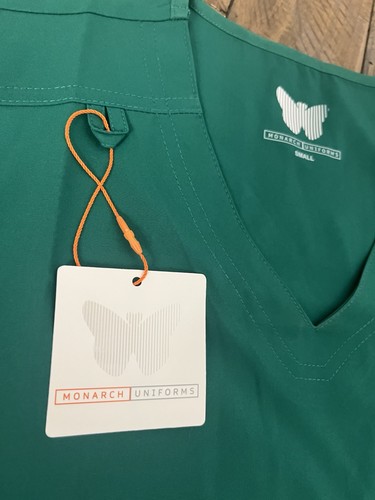 Neu mit Etikett Monarch Uniform smaragdgrünes Scrub-Top dehnbare Scrubs Damen Small A57 - Bild 5 von 8