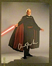CHRISTOPHER LEE : COUNT DOOKU : (STAR WARS PREQUEL) ORIG,AUTOGRAPH PHOTO (WOW)