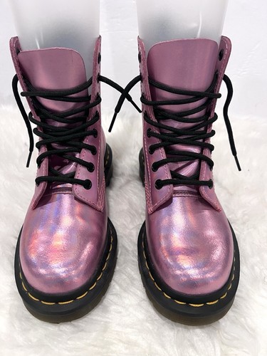 DR MARTEN Pascal RS Combat Boots Pink Iridescent Women Size  6 - Bild 4 von 13