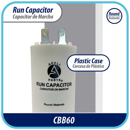Condensador de funcionamiento Appli Parts para motores eléctricos 40 Mfd uF (microfaradios) 250 VAC Pla - Imagen 6 de 8
