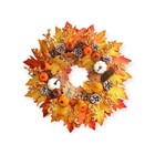Fall Wreath with Pumpkin, Berry & Pine Cone Maple  Leaves Front Door Wreath 20"