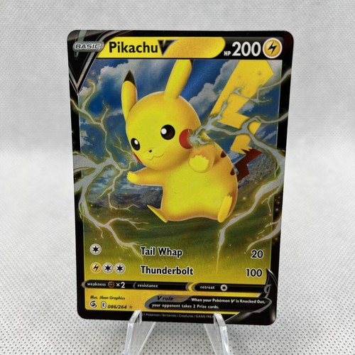 Pikachu V Ultra Rare SWSH08: Fusion Strike 086/264 NM Holo - Picture 3 of 4