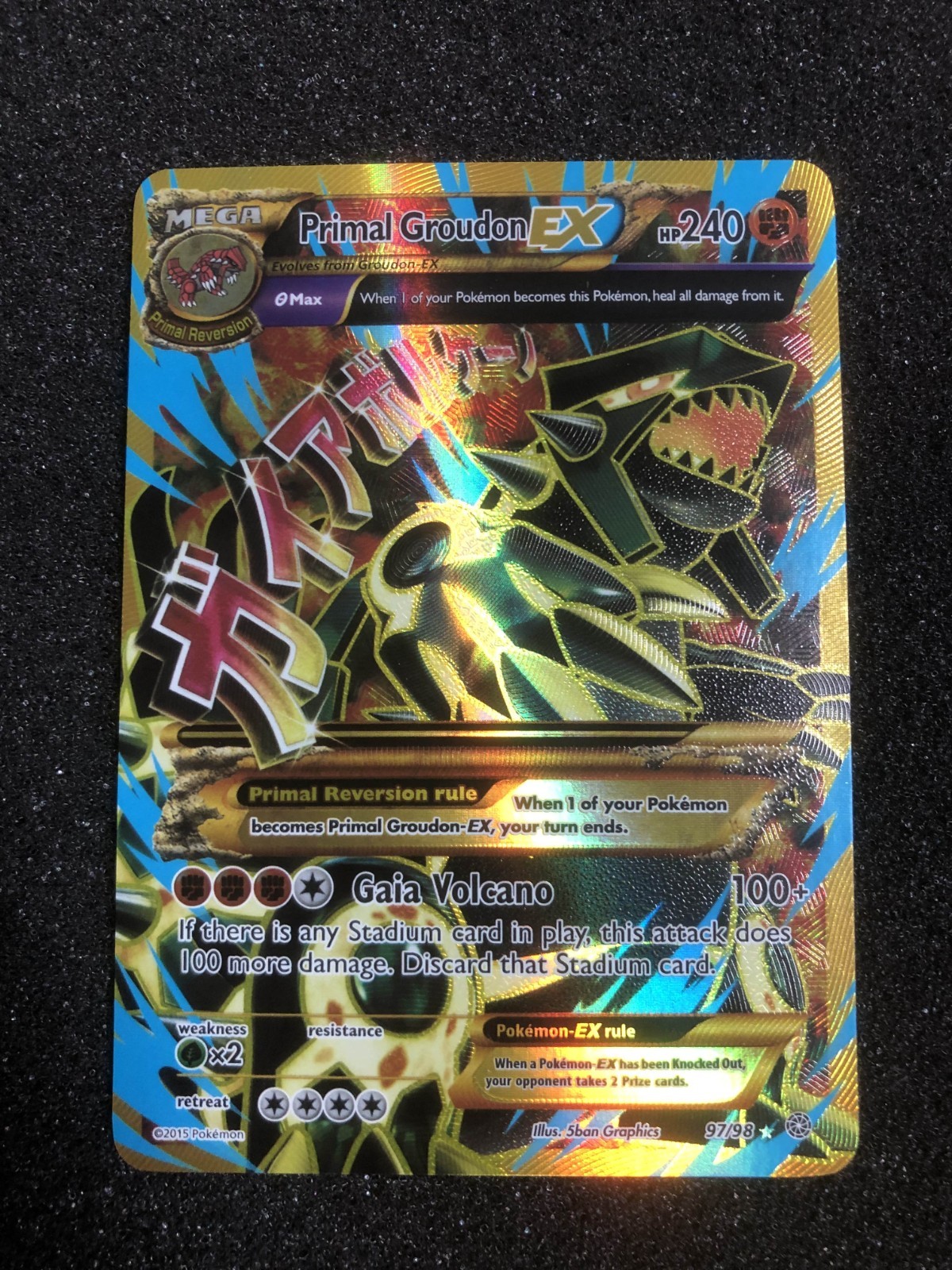 Pokémon Primal Groudon EX Shiny Full Art 97/98 Ultra Rare XY Ancient Origins NM