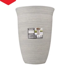 Better Homes & Gardens Terrence 15 Inch Resin Vase, Cement