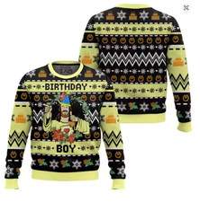 Ugly Christmas Sweater Birthday Boy Jesus Design   Funny Holiday Knit Pullover