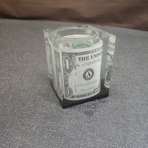 Vintage 1969 Serie D One Dollar Banknote in Acrylglas 3 cm groß - Bild 7 von 9