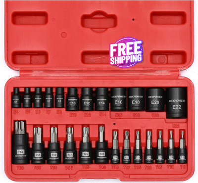 Juego De Dados Con Punta Torx De 25 Piezas Y Dados Externos Hembra, 13 Dados...